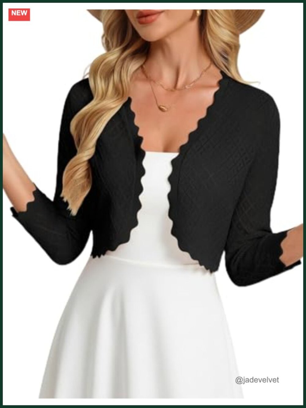 Womens Bolero Shrug 3/4 Sleeve Crochet Cropped Cardigan Open Front Knit